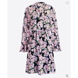 J Crew mercantile pink floral long sleeves chiffon dress size medium spring‎